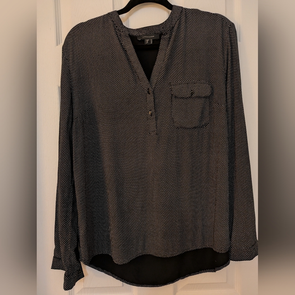 Atmosphere Black and White Dotted Blouse